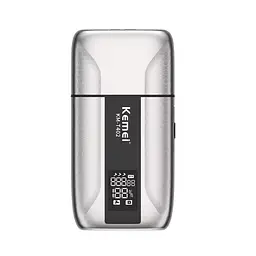 Професійна бритва KEMEI T402 / Шейвер водонепроникна IPX7, з LED-дисплеєм / Подвійна електробритва з 3 регульованими швидкостями та УФ-захистом