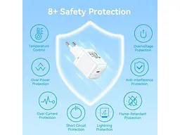 Мережевий зарядний пристрій Vention GaN Charger PD3.0, QC3.0 20 W Type-C cable White (TZ-FEPW0-EU-01) - мініатюра 3