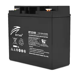 Аккумуляторная батарея AGM RITAR RT-12180B 12V 18.0Ah - мініатюра 1