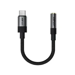 Аудиокабель ACEFAST J12 Type-C to 3.5mm female, nylon braid, 0,15m, Черный
