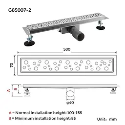 Душовий канал Gappo G85007-2 70x500 мм нержавіюча сталь - мініатюра 8