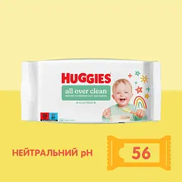 Дитячі вологі серветки Huggies OverClean 56 шт (5029053567822) - мініатюра 4