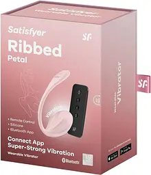 Смарт-віброяйце Satisfyer Ribbed Petal Connect App Rose, керування зі смартфона, пульт ДК - мініатюра 7