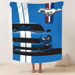 Плед 3D Синій Ford Mustang 2599_B 12433 135х160 см - мініатюра 2