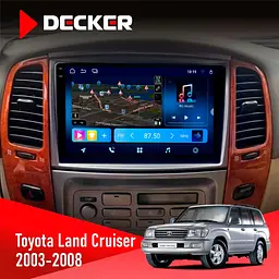 Штатна магнітола Toyota Land Cruiser (100) 2003-2008 Decker D10-008 8x128 DSP 4G Decker (НФ-00007575)
