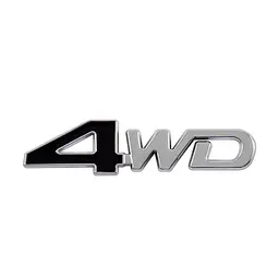Емблема напис 4WD хром+чорний 127×32мм метал (на скотчі)