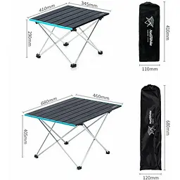 Cтіл розкладний Naturehike NH19Z008-Z, алюміній, розмір L, чорний - мініатюра 5