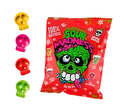 Новорічні кислі льодяники Sour Madness Winter Edition у вигляді черепа 150г - мініатюра 2