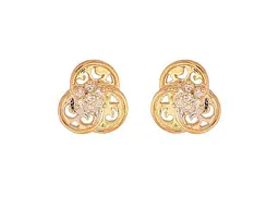 Сережки Xuping пусети Позолота 18K + 14K + Родій "Квіточки з кристалами" арт.113926