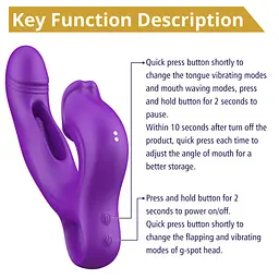 Вібратор - Erospace Sweet Play G-Spot Vibrator With Clitoral Licking & Flapping A17 - мініатюра 5