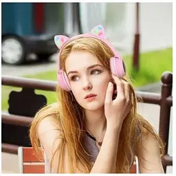 Навушники світлодіодні котячі вуха Cat Ear Hoco W27 Bluetooth 6931474718464 - мініатюра 4