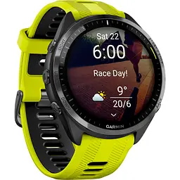 Смарт-годинник Garmin Forerunner 965 Titanium Bezel with Black Case and and Yellow/Black Silicone Band (010-02809-02/12) [89361] - мініатюра 2