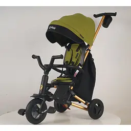 Велосипед складаний триколісний дитячий Qplay Nova+ Rubber Gold Mat (S700-13Nova+RubberGreenGo) - мініатюра 6