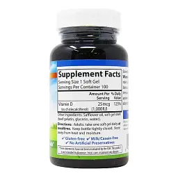 Вітамін D3 Carlson Labs Vitamin D3 1000 МО 100 капсул - мініатюра 2