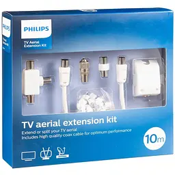 Набір подовжувачів телевізора Philips 10-метровий білий коаксіальний кабель