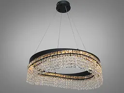 Підвісна LED люстра Diasha P7027/D600BK чорна 68W кришталь - мініатюра 3
