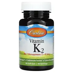 Витамин К Vitamin K2 MK-7 45 mcg 90 капсул Carlson vit0006313