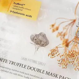 Маска для обличчя d'Alba White Truffle Double Mask Pack з екстрактом білого трюфеля та гіалуроновою кислотою 2.5 г + 30 г (DLB082) - мініатюра 5