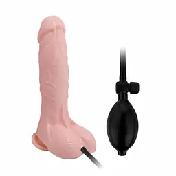 Фалос із функцією розширення Baile Inflatable Dildo Flesh, 19.3х4.3 см - мініатюра 3
