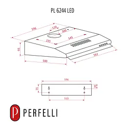 Витяжка плоска PERFELLI PL 6244 I LED - мініатюра 12