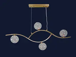 Люстра стельова LED Levistella 9098078-4 BRZ+LED, 4 лампи, бронзовий метал, сучасний стиль - мініатюра 2