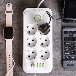 Мережевий фільтр-подовжувач SMART 6 розеток 5 USB 3 метри, білий
 - мініатюра 9