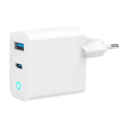Зарядний пристрій Gembird 1xUSB-C PD30W + 1xUSB QC3.0 LED white (TA-UC-PDQC30L-W-01)