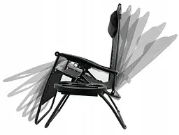 Шезлонг GardenLine Relax Black до 130 кг.! - мініатюра 5