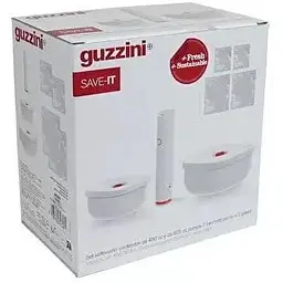Набір Guzzini Kitchen Active Design Save It Vacuum Set 2 вакуумних контейнери + насос + пакети білий з прозорим - мініатюра 2