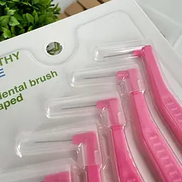 Міжзубні йоржики Healthy Smile ISO 0, PHD 0.6 мм, кутові, рожеві, 5 шт, для щоденного використання та брекетів - мініатюра 3