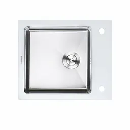 Кухонна мийка Platinum Handmade White Glass 600x510x200, Білий