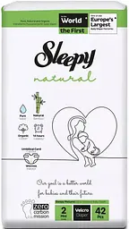 Підгузки дитячі Sleepy Natural mini 2 (3-6 кг) 42 шт. з індикатором вологості