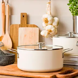 Каструля з кришкою KitchenAid АС, 20 см, 3,11 л, з керам покриттям, кремовий (CC010376-001) - мініатюра 8