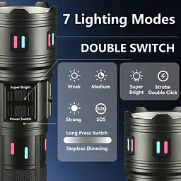 Ліхтар NIGHT VISION FLUORESCENCE XPRO AK178-WHITE LASER LED PM60-TG+COB 8x18650 3.7V, Power Bank, ЗУ Type-C, zoom, 5 фільтрів (47156-178_1489) - мініатюра 7