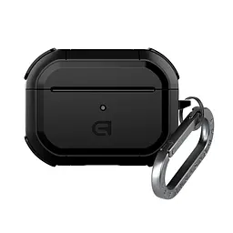 Чохол для навушників Apple AirPods Pro 2 2022, чорний, Panzer, протиударний захисний кейс з TPU та полікарбонату, посилені стінки, захист від подряпин, пилу та ударів, легкий та компактний, з карабіном для кріплення, ArmorStandart (ARM82750)