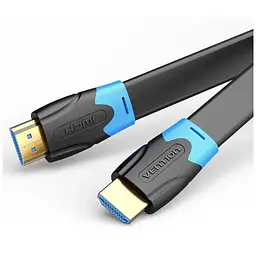 Кабель мультимедійний HDMI M to HDMI M 2.0m flat black Vention (AAKBH)