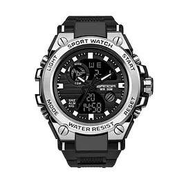 Наручний годинник чоловічий 739 Black-Silver Sanda acs0030962