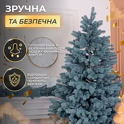 Лита штучна ялинка 2.1 м блакитна Говерла Преміум LUGI TD-GOVBL21 - мініатюра 5