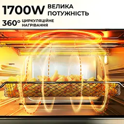 Духовка електрична настільна SOKANY SK-10011 об'ємом 50 літрів з таймером, чорний Sokany SK10011 - мініатюра 7