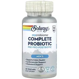 Комплекс пробіотиків для чоловіків Solaray Complete Probiotic Men's 30 веганських капсул