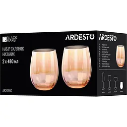 Набір склянок низьких Ardesto Black Mars Amber 480 мл золотисті 2 шт. (AR2648G) - мініатюра 3