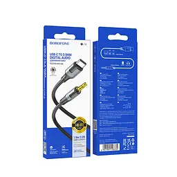 Кабель Borofone BL19 AUX 3.5мм to Type-C 1 м Black - мініатюра 3