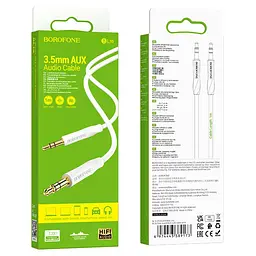 Аудіо кабель Borofone BL16 Clear sound AUX 3.5мм male – AUX 3.5мм male White (34366_3340079) - мініатюра 3