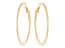 Сережки Xuping Позолота 18K кільця (конго) "Тиснений візерунок" ø 4.4см (195806)