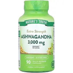 Ашваганда Nature's Truth Extra Strength Ashwagandha посилена 3000 мг 90 капсул швидкого вивільнення