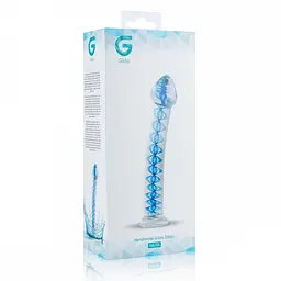 Скляний фалоімітатор Gildo Glass Dildo No. 4, 17.5 см (блакитний) - мініатюра 6