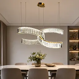 Світлодіодна люстра підвісна Artlight 511186GD з хвилеподібними елементами, золото