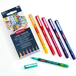 Набір лінерів Line Maker Colour 6 шт кольорові Derwent - мініатюра 3
