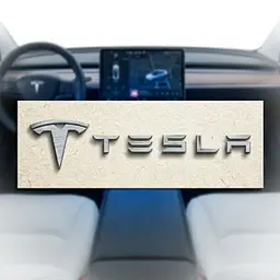 Наліпка з логотипом Tesla метал, на клейкій стрічці 1шт (універсальна)