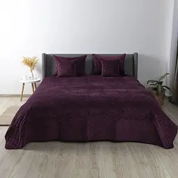 Покривало ТЕП Velour бордо ромб прямий 220 x 240 см (4-00517_21765)